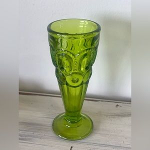 Green Moon & Stars Glass Vase
